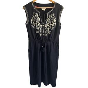 Boden‎ Women’s US Size 6L Navy Catriona Embroidered Tunic Dress